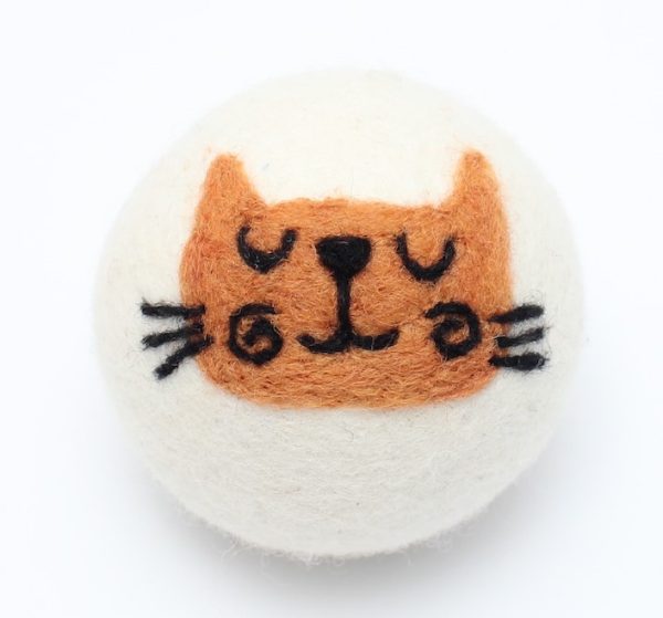 Wool Dryer Ball Brown Cat