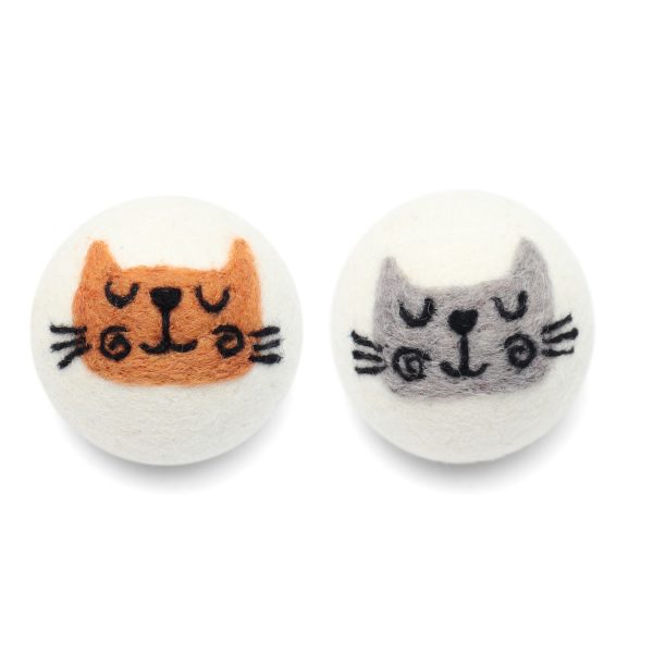 Wool Dryer Ball Brown Cat - Image 3