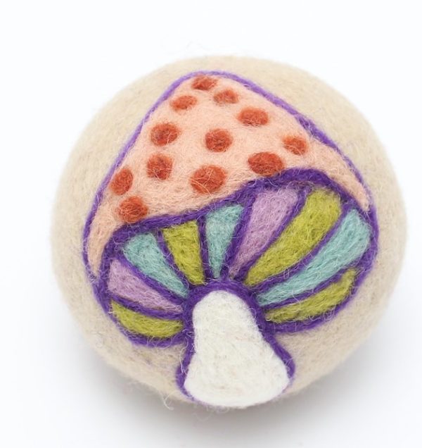 Wool Dryer Ball Mushroom Colourful