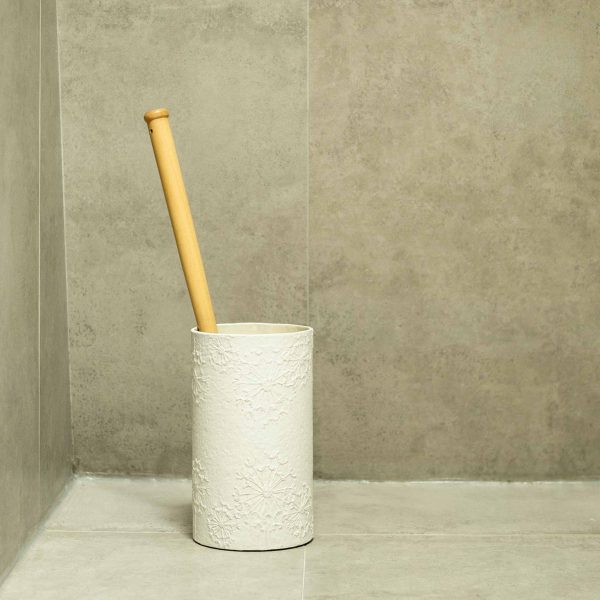 White Dandelion Toilet Brush Holder - Image 2