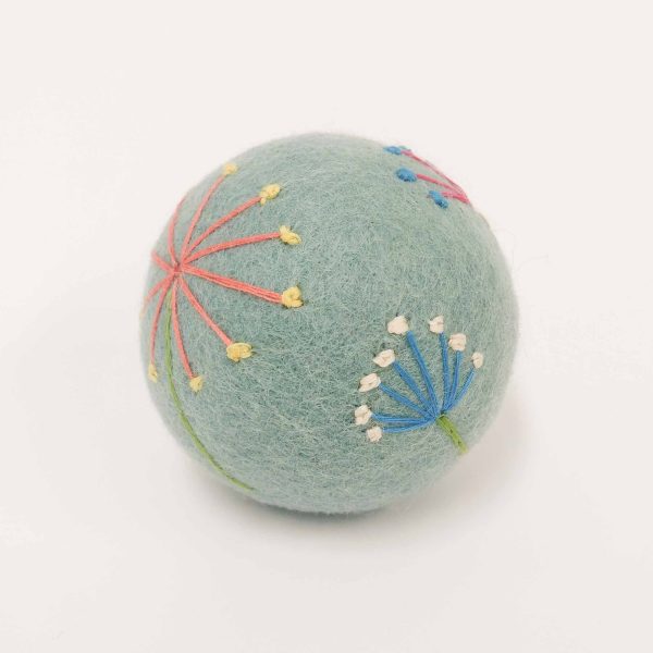 Wool Dryer Ball Flowers Blue