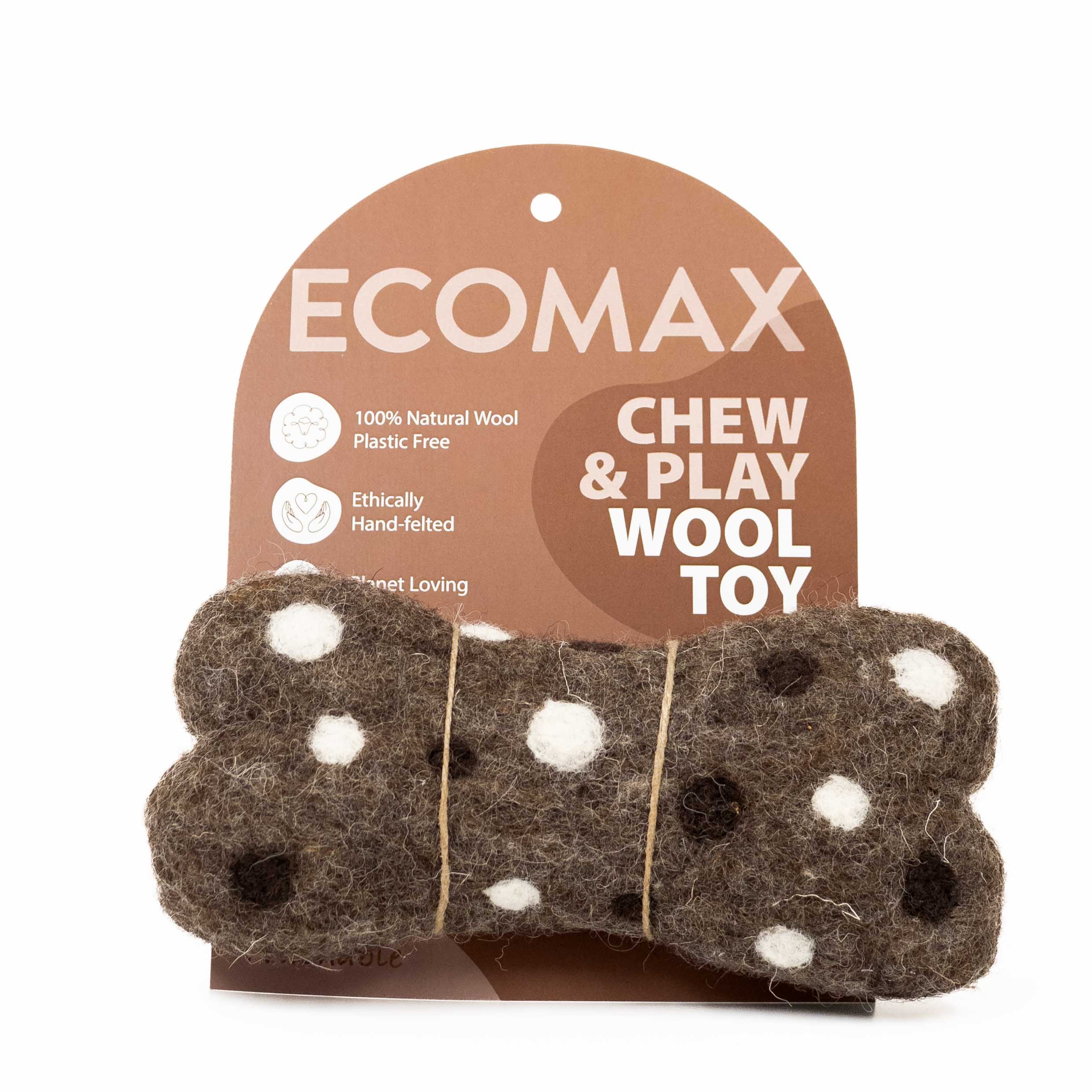 Chew & Play Wool Toy Polkadot Brown Large
