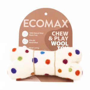 Chew & Play Wool Toy Polkadot White Large