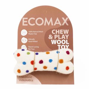Chew & Play Wool Toy Polkadot White Small