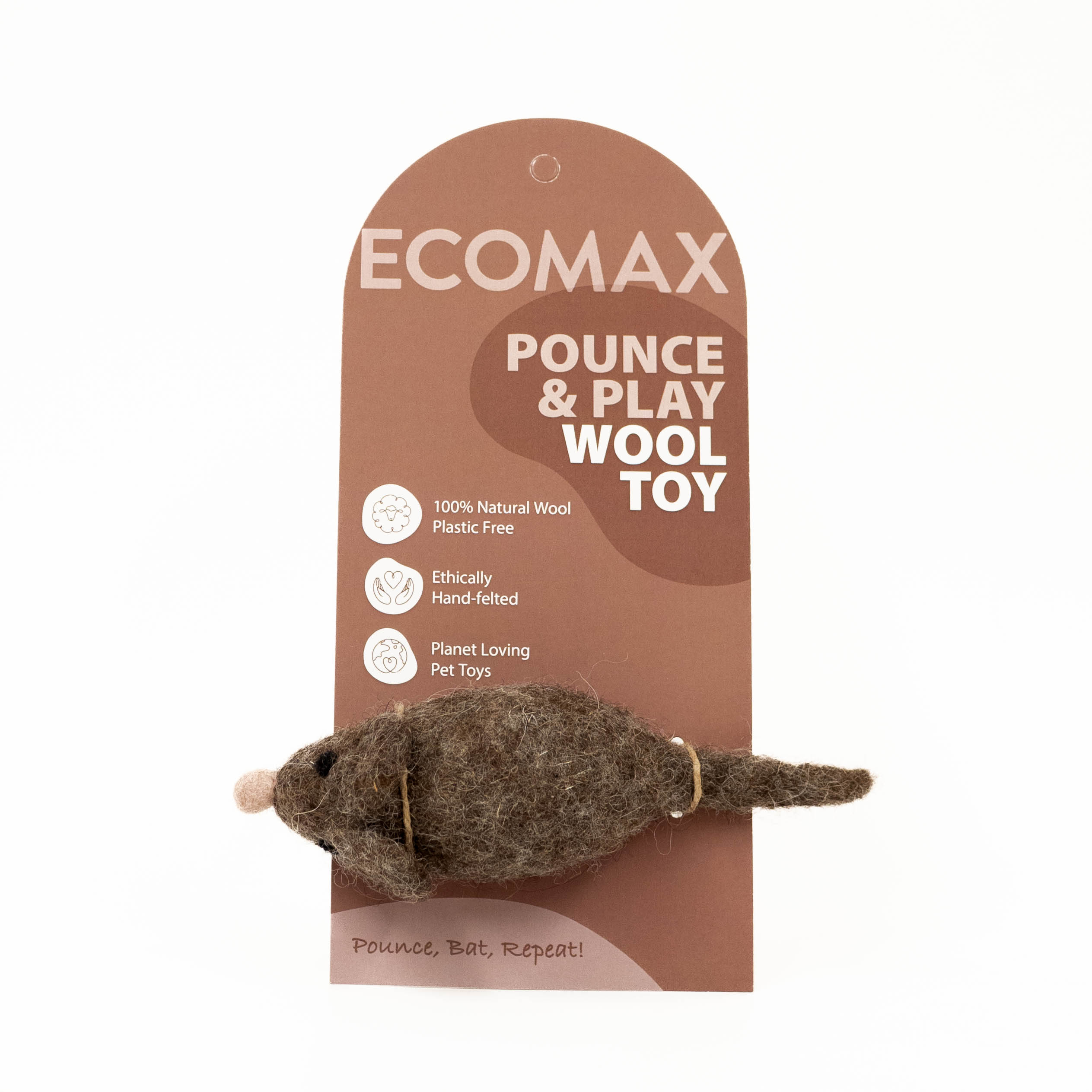 Pounce & Play Wool Toy Brown