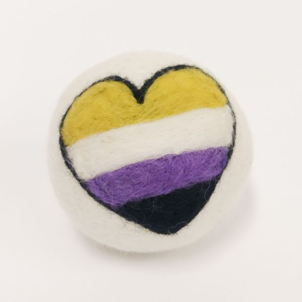 Wool Dryer Ball NonBinary Pride